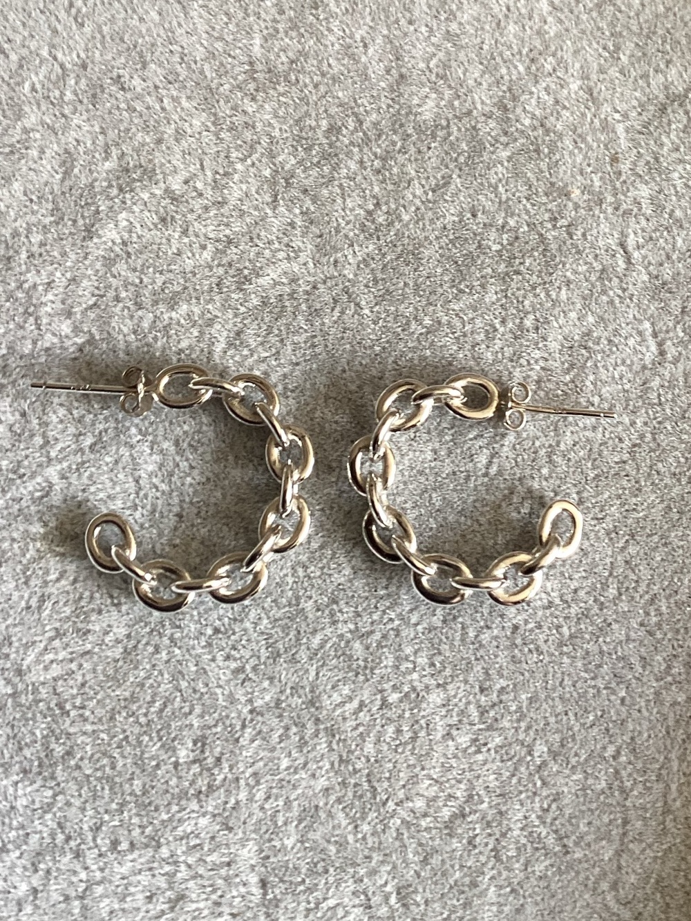 🪷 Sterling Silver Link Hoop Earrings